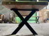  Product image 2 of the product “Natural Wood Table suar with metal legs, 280cm length, 120cm width, 83.5cm height. Table top 7cm thickness ”